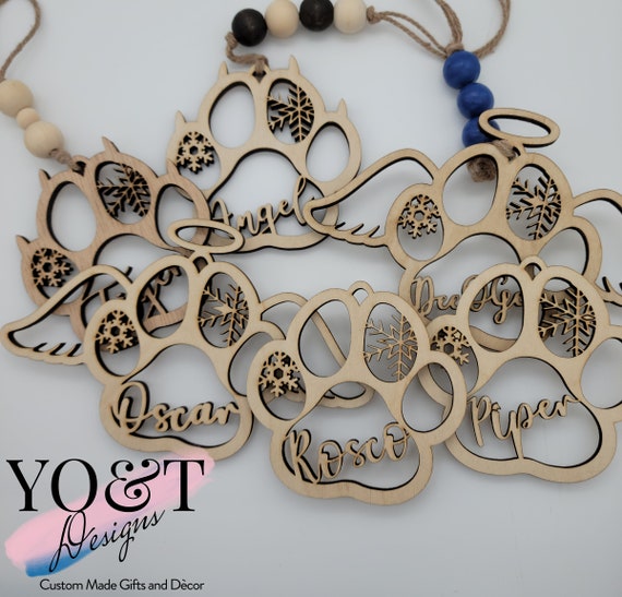 Personalized Pet Paw Print Custom Dog Paw Custom Cat Paw Custom