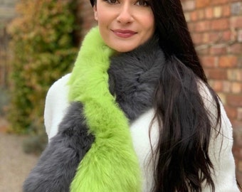 Fox fur two coloured scarf