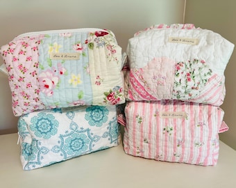 Quilted Makeup Bag, Cosmetic Organizer, Baby Bag