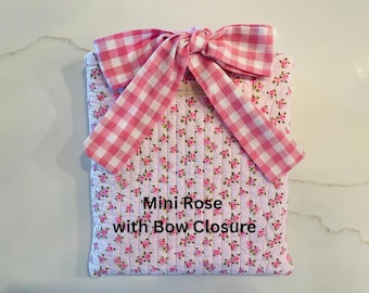 Pink Quilted Bible/Book Sleeve with Bow Closure