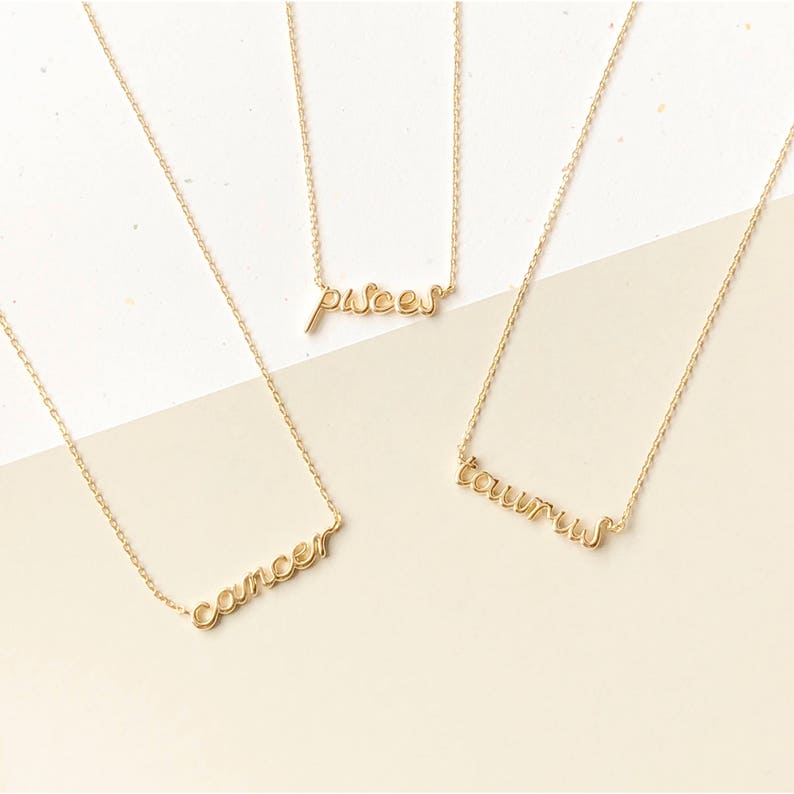 Minimal Bracelet Gold Script Bracelet Aquarius Script Bracelet Gold Cursive Bracelet Zodiac Bracelet Horoscope Bracelet