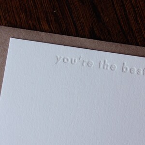 Carte de correspondance plate typographique - Vous êtes le meilleur