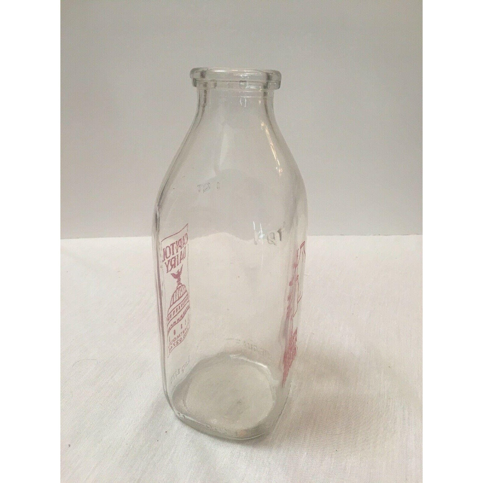1 Qt. Glass Milk Bottle Capital Dairy S. Dartmouth MASS Etsy