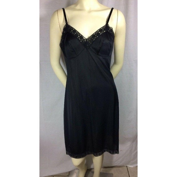 Lorraine Slip Black Full Slip Size 36 Vintage