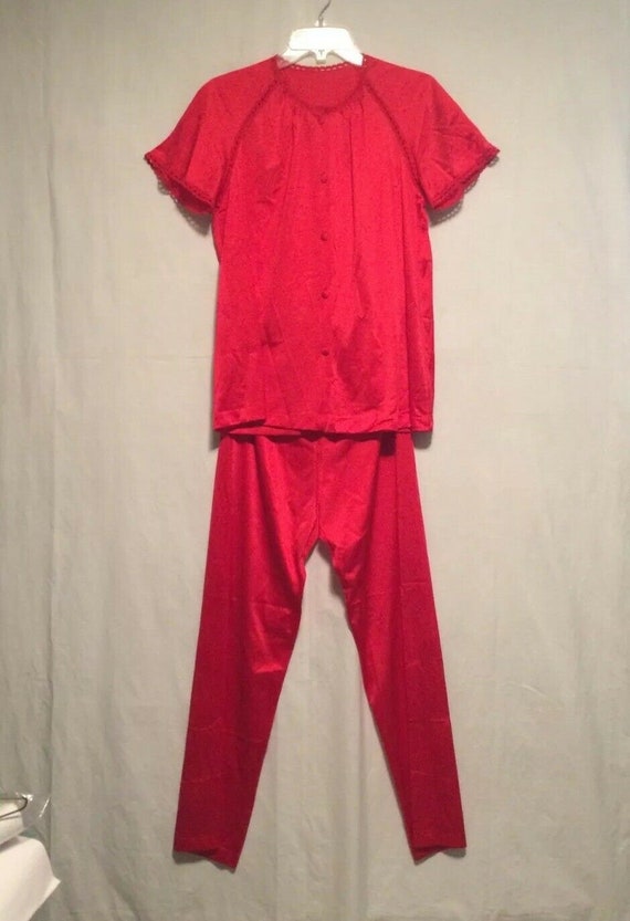 Vanity Fair Pajama Set Strawberry Red Small Classi