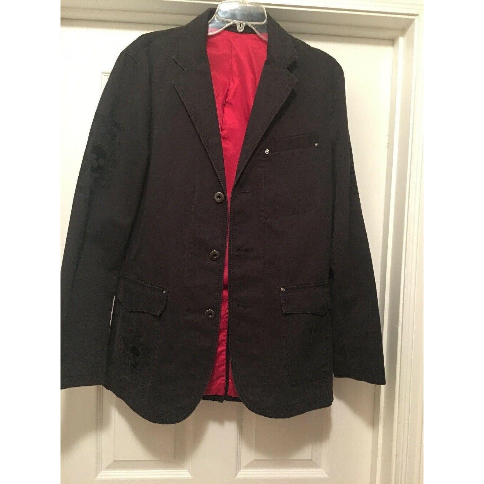 Immortal Mens Black Jacket. Red Lining. Size Small Etsy