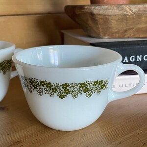 Pyrex Spring Blossom Milk Glass Cups - Set of 2 - Vintage