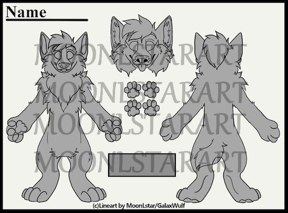 Canine/K9 Base / Fursona Reference sheet-Toony | Etsy