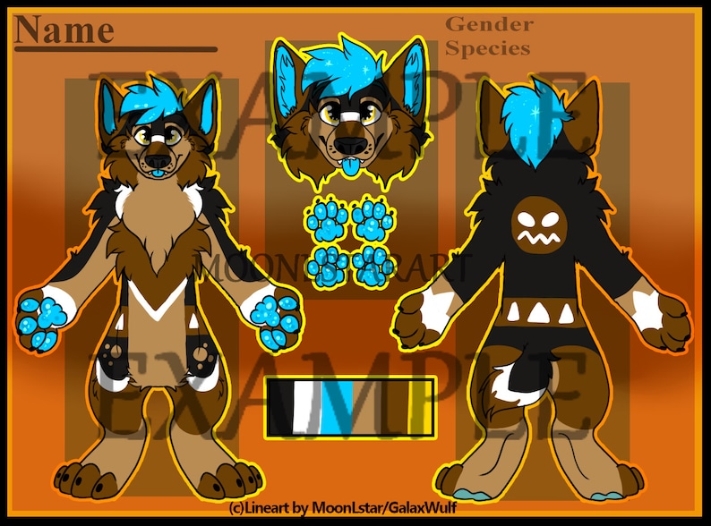 Canine/K9 Base / Fursona Reference sheet-Toony | Etsy