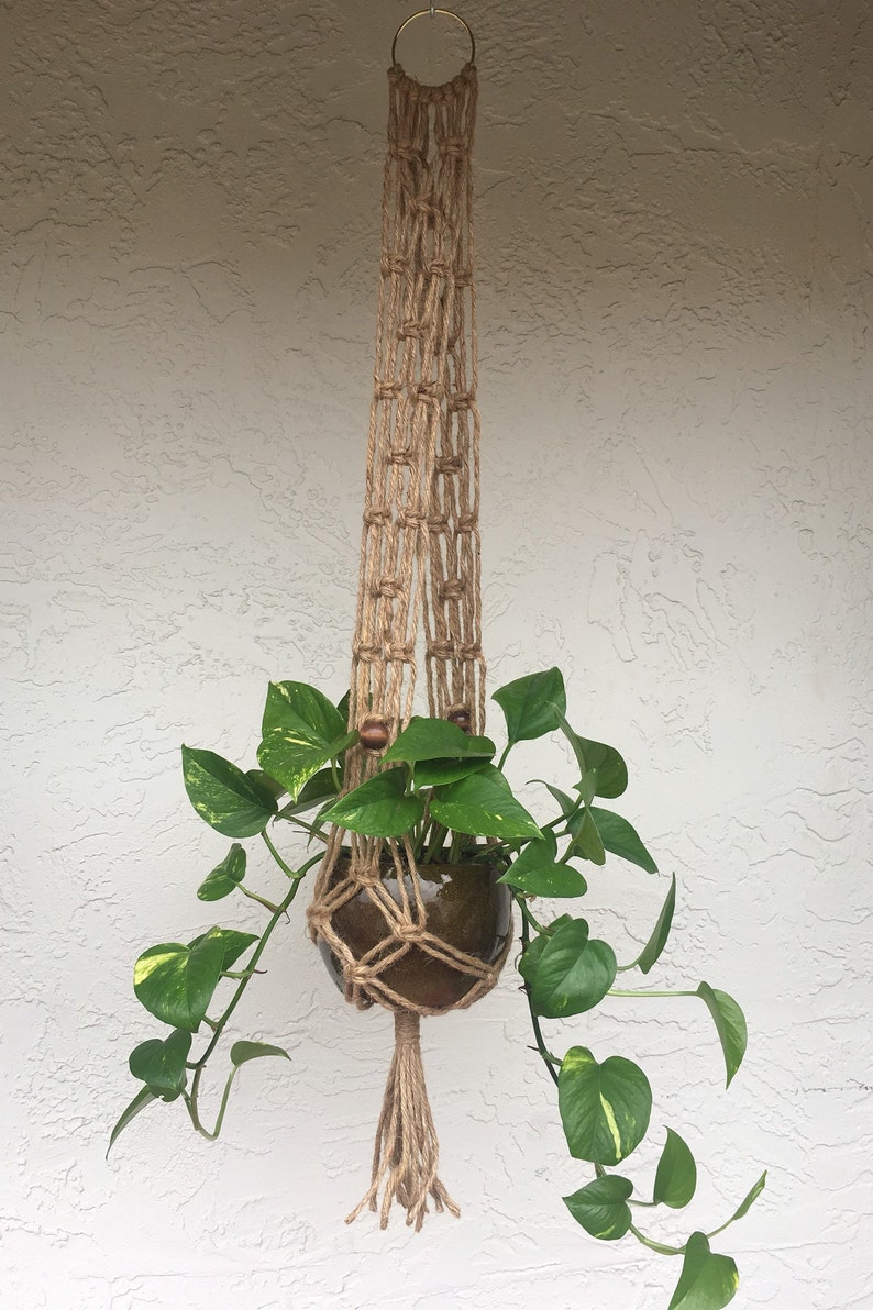40 Inch Flowerpot Plant Hanger Macrame Jute Rope Indoor Outdoor Decorative Cord