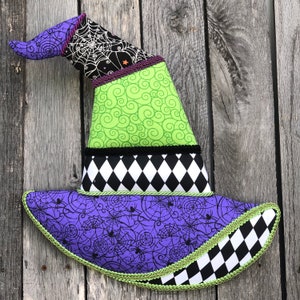 15” Witch Hat Wreath Attachment, Halloween Decor, Wreath Embellishment, Halloween Decoration, Handsom Witch Hat, Elegant Hat