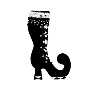 15”Witch&#39;s Boot Wreath Attachment, Halloween Decor, Wreath Embellishment, Halloween Decoration, Elegant Witch Boot, Fancy Witch Boot