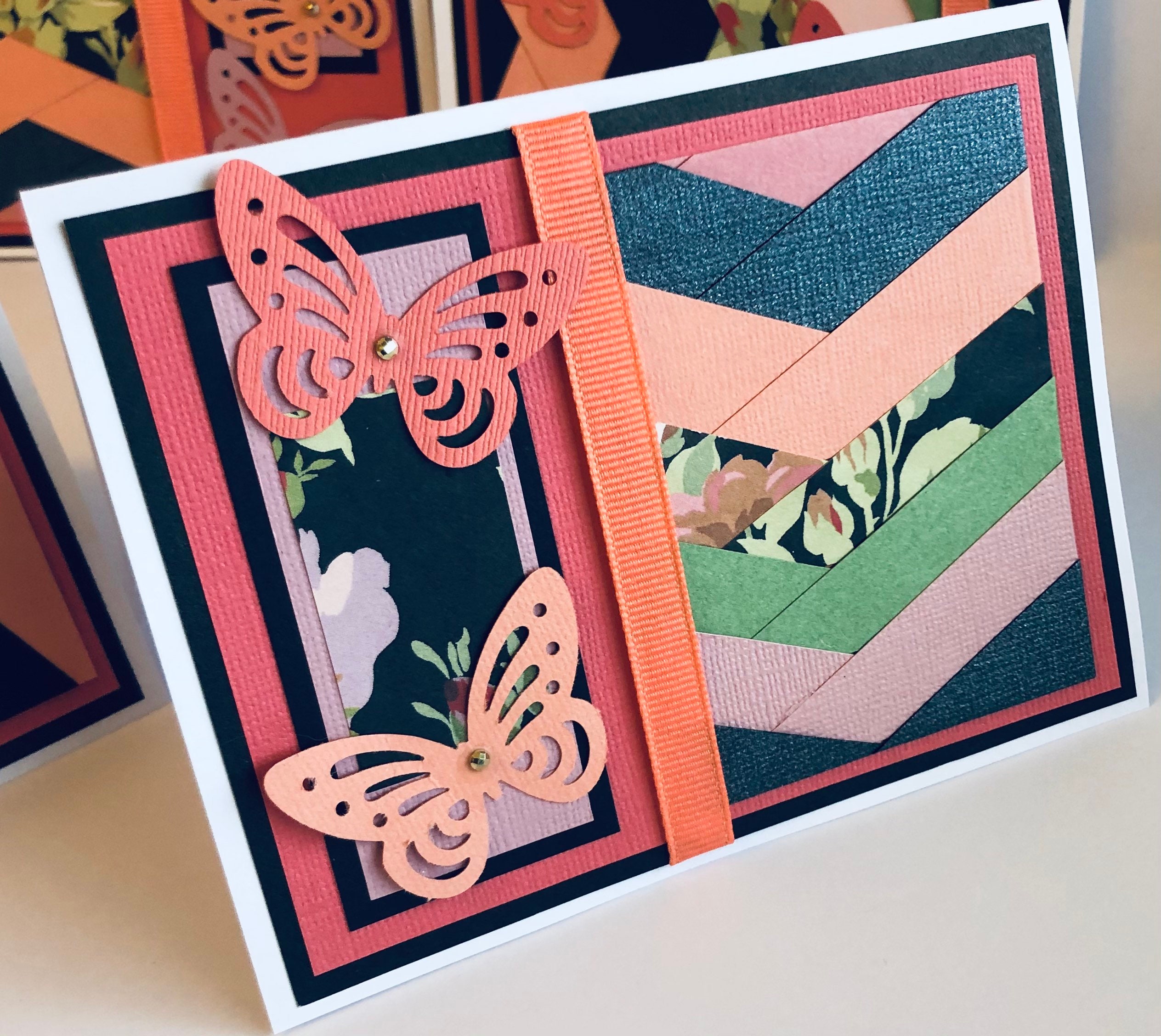 4 Quilted greeting Cards Blank Handmade Cards Friendship Etsy