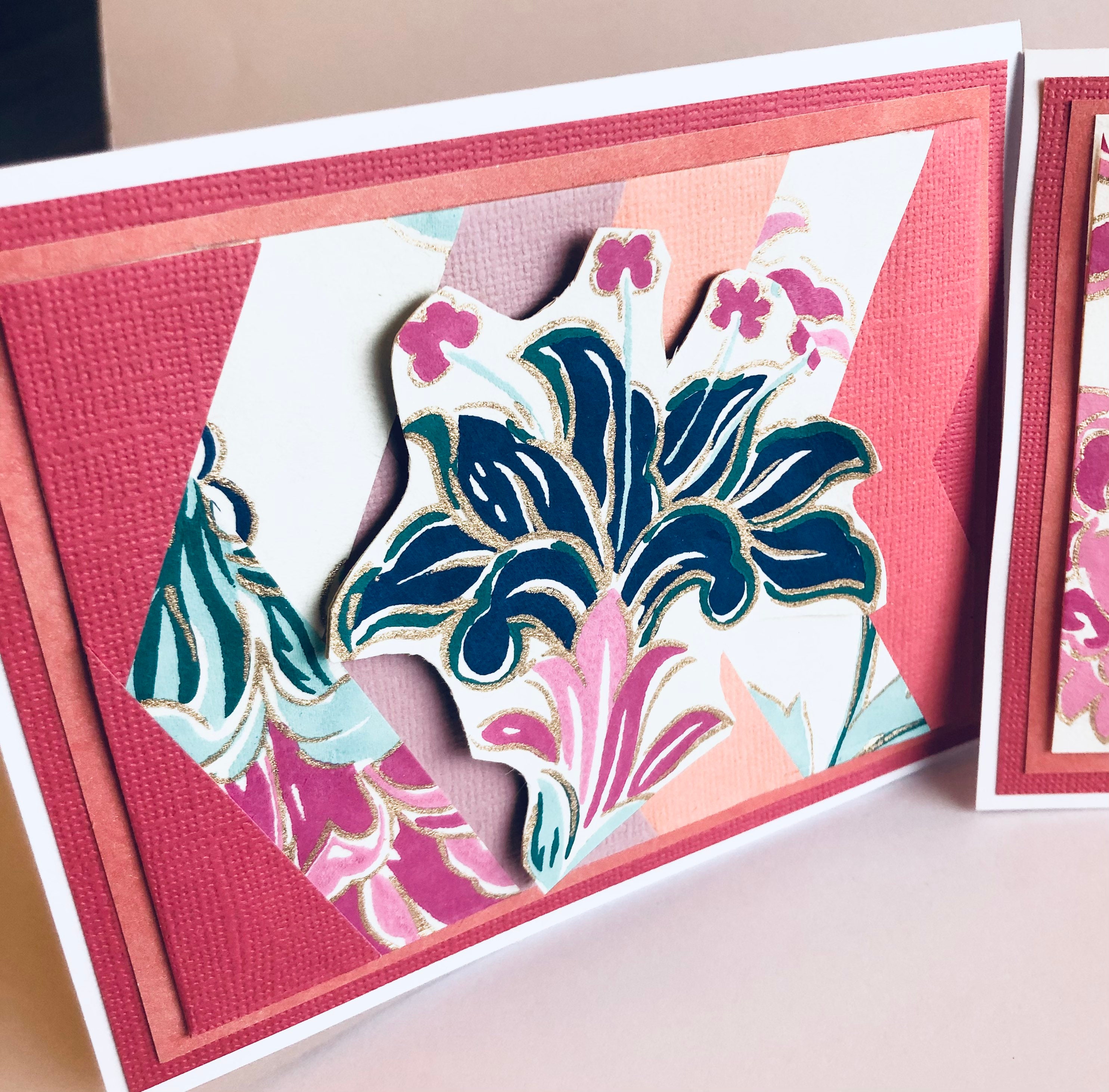 2 Quilted greeting Cards Blank Handmade Cards Friendship Etsy