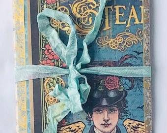Steam Punk Halloween Junk Journal | Lunch Bag Mini Journal Halloween Trifold Junk Journal Witchy Woman