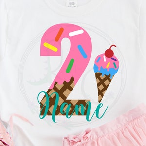2do cumpleaños helado nombre personalizado SVG, 2do cumpleaños svg, helado cumpleaños svg, diseño de cumpleaños personalizado