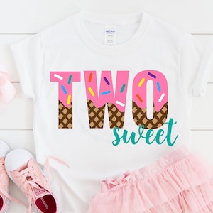 Two Sweet SVG, 2nd Birthday svg, Birthday Girl svg, Ice Cream svg