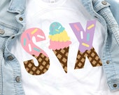 Six Ice Cream SVG, 6th Birthday svg, Pastel Birthday svg, Ice Cream svg, Ice Cream Birthday svg, Ice Cream Party, Birthday Girl svg