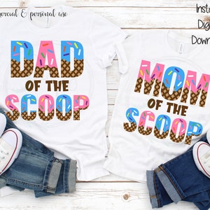 Mom of the Scoop SVG, Dad of the Scoop svg, Ice Cream Gender Party svg, What&#39;s the Scoop svg, Gender Reveal svg, Gender Reveal Party