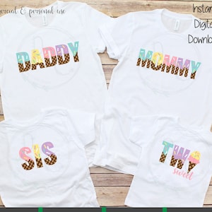 Mommy Pastel Ice Cream SVG, Daddy Pastel Ice Cream SVG, Sis Ice Cream svg, 2 svg, Ice Cream Birthday svg, Two Sweet svg, Ice Cream Party svg