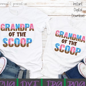 Grandma and Grandpa of the Scoop Ice Cream SVG, What&#39;s the Scoop svg, Ice Cream Baby svg, Gender Reveal svg, Gender Party svg