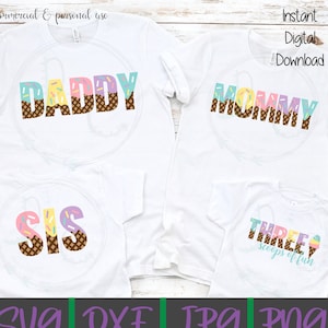 Mommy Pastel Ice Cream SVG, Daddy Pastel Ice Cream SVG, Sis Ice Cream svg, 3 svg, Ice Cream Birthday svg, Three Scoops svg, Ice Cream Party