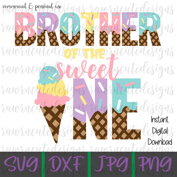 Art & Collectibles Drawing & Illustration Ice Cream Party Brother svg