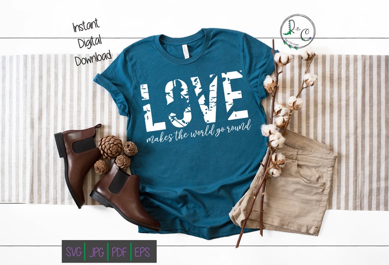 Download Distressed Love SVG Love makes the world go round | Etsy