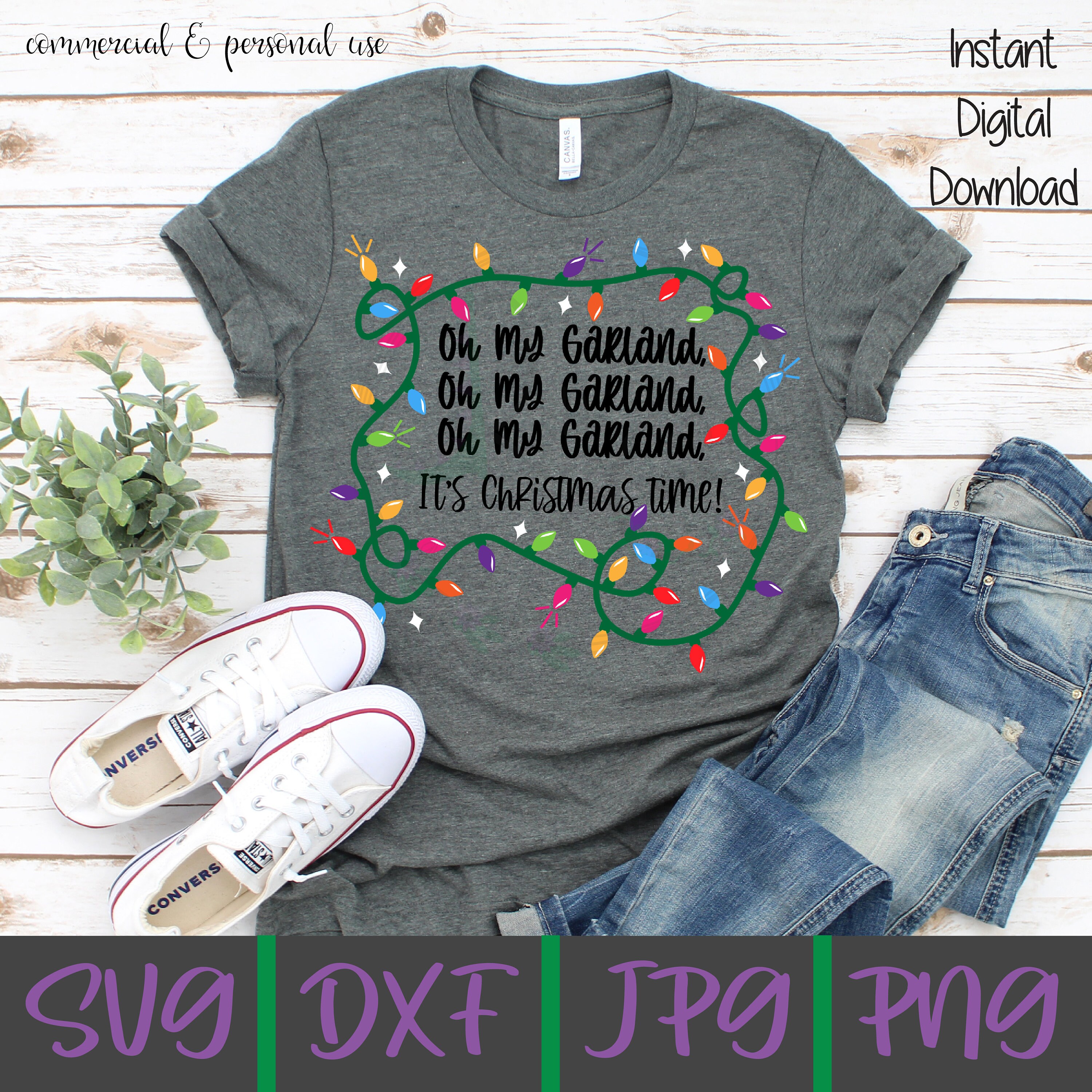 Oh My Garland SVG Christmas Lights Svg Christmas Cut File Etsy