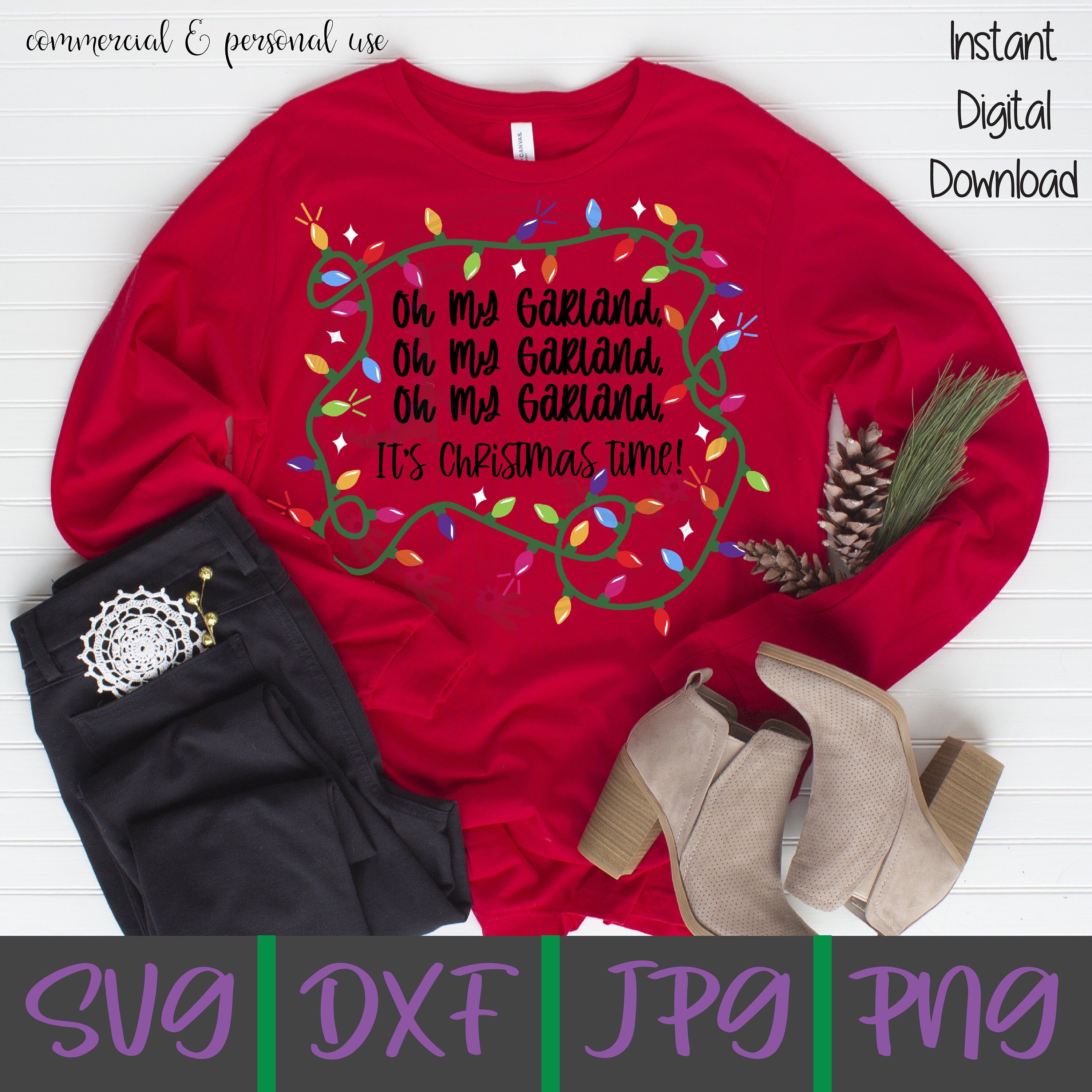 Oh My Garland SVG Christmas Lights Svg Christmas Cut File Etsy