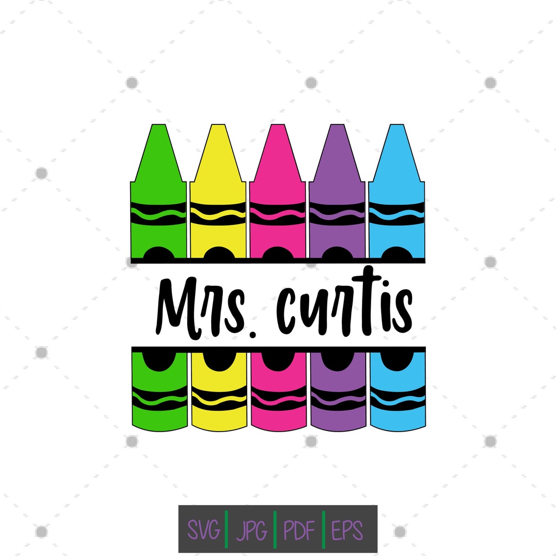 Download Crayon Name SVG Teacher gift svg Preschool Teacher svg | Etsy