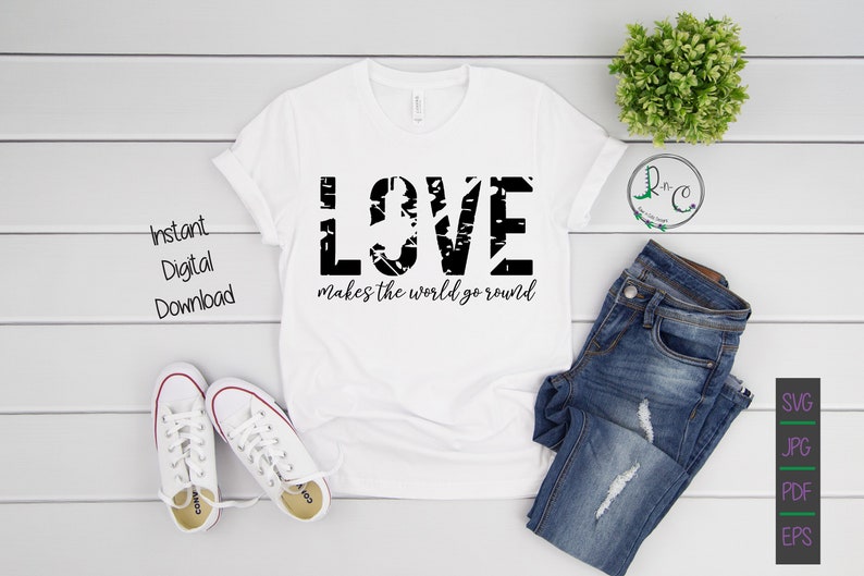 Download Distressed Love SVG Love makes the world go round | Etsy