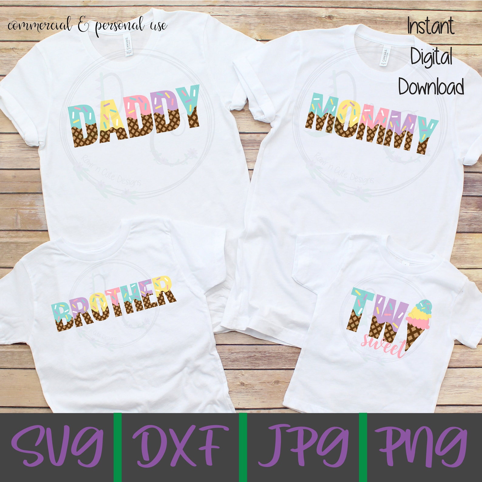 Two Sweet SVG, 2nd Birthday Svg, Mommy Svg, Daddy Svg, Brother Svg, Ice ...