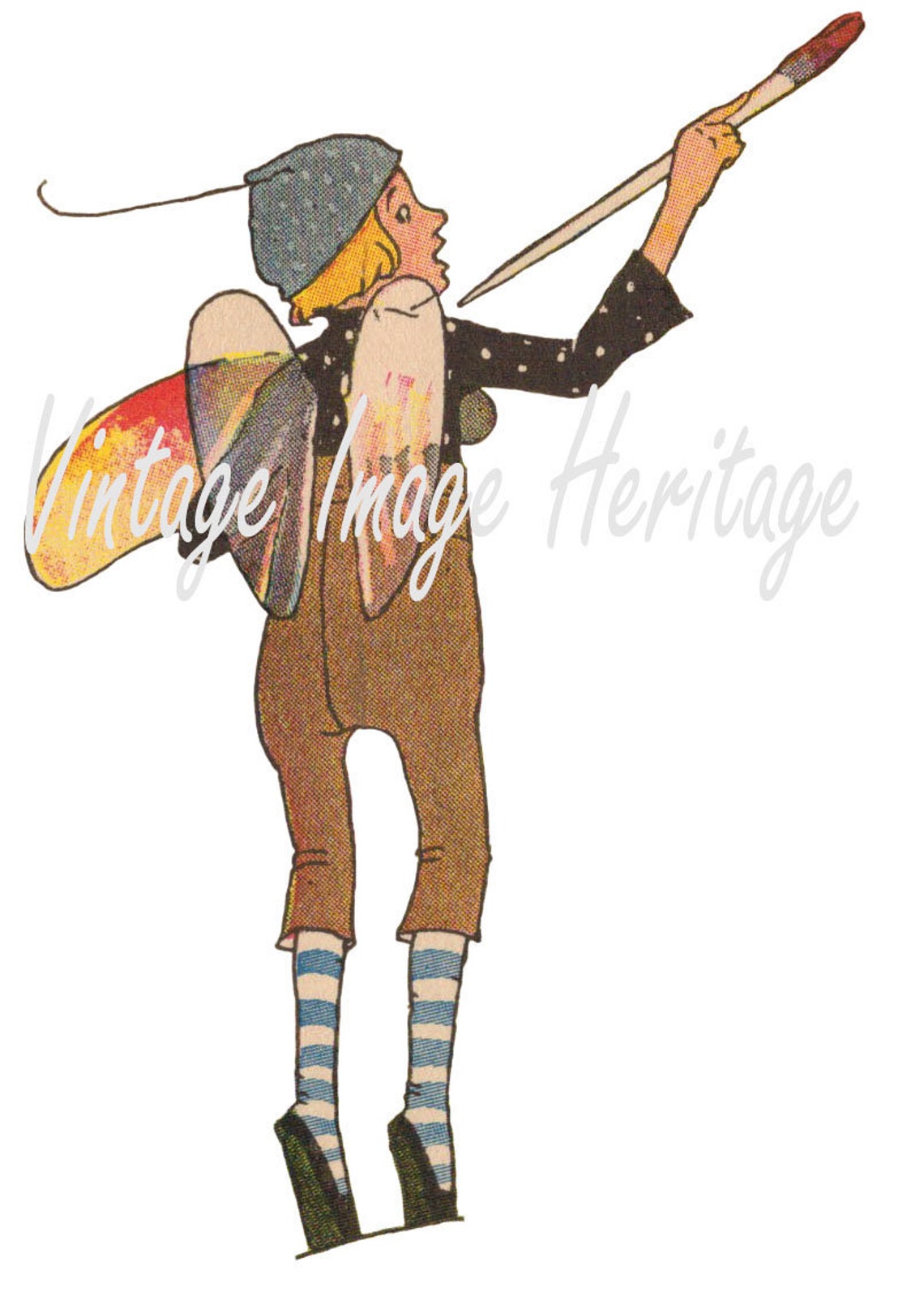 Brownie Elf Fairy 1923 Vintage Illustration Digital Etsy