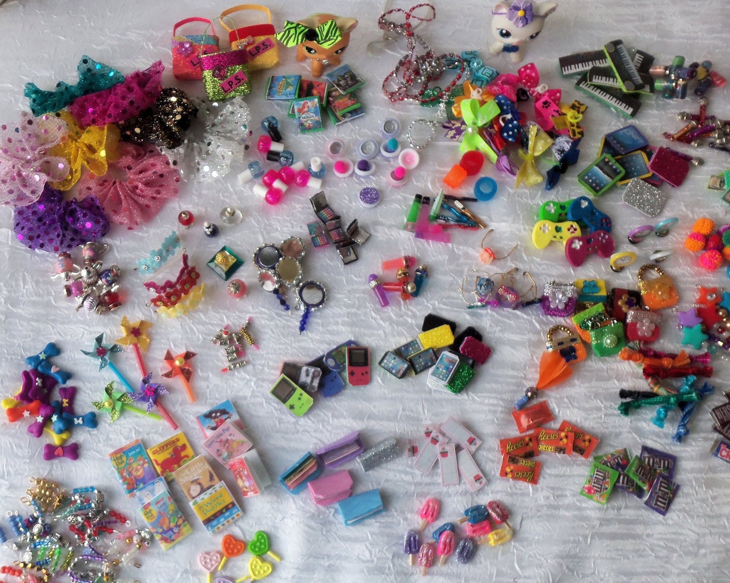 8 Lot Accessories For LPS Shawl Bone Cola Computer Great Gifts For Kid Rare 