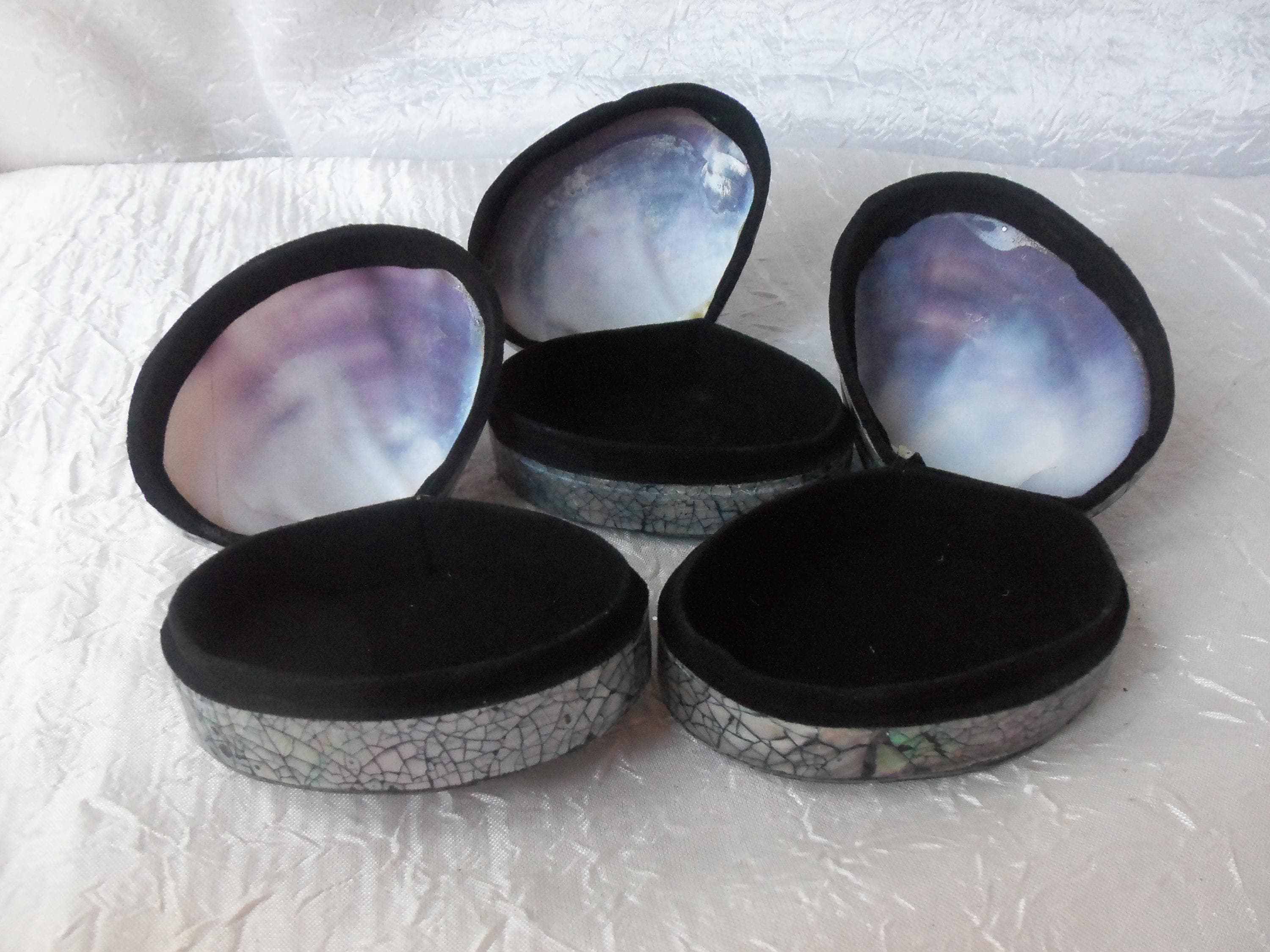 Scatola Portagioie In Madreperla E Abalone, Laccata Nera Con Chiusura A Tartaruga, Organizer Per Collane E Orecchini, Regalo Eleganza