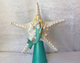 Starfish Tree Topper, Knobby Starfish Tree Topper, Mermaid, Coastal, Nautical, Beach Decor, Mermaid Tree Topper, Christmas Topper, Tree