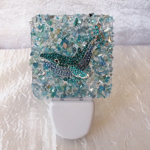 Whale Rhinestone Night light, Nightlights, Whale Night Light, LED Night Light, Dusk til Dawn Night Light, Nautical Night Light