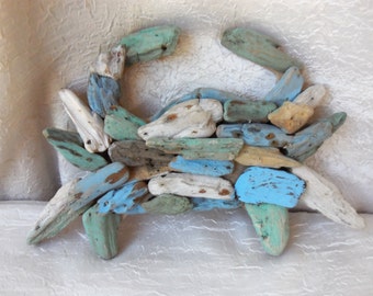 Driftwood Crab,  Hanging Crab,  Beach Decor, Wall Sign,  Nautical, Beach, Coastal