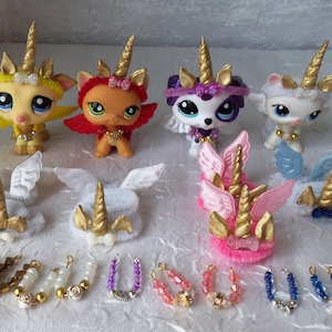 Littlest Pet Shop LPS Unicorn ONE Set Unicorn Wings Necklace Custom Accessories &quot;No Pets&quot;