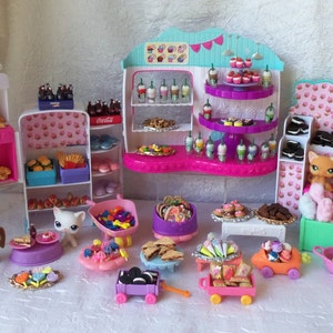 Lote personalizado de 10 accesorios para PC de Littlest Pet Shop (aleatorios), dulces, panadería y charcutería.