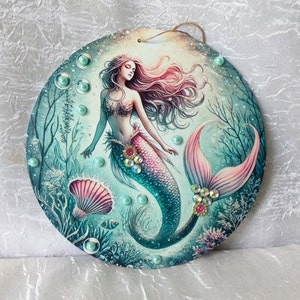 Mermaid, Mermaid Wall Decor, Mermaid Metal,  Mermaid Rhinestones, Mermaid Hanging, House Warming Gift, Decorative Mermaid, Not 3D, #4