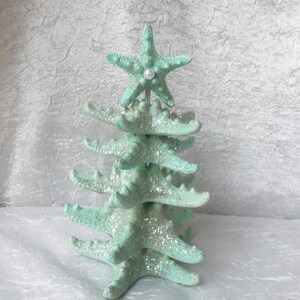 Étoile de mer, arbre de Noël étoile de mer, étoile de mer bleu sarcelle clair, paillettes, étoile de mer