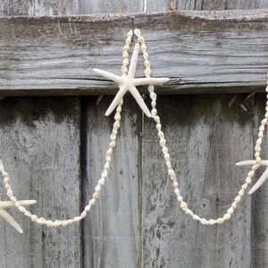 Starfish Shell Garland, Starfish Garland, Seashell Garland, Nautical, Garland, Beach Wedding, Coastal, Beach Decor, 6 Ft. Garland, Garland
