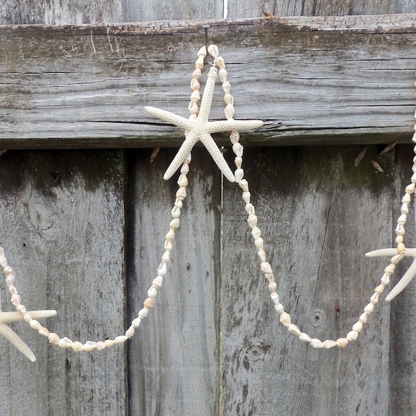 Starfish Shell Garland, Starfish Garland, Seashell Garland, Nautical, Garland, Beach Wedding, Coastal, Beach Decor, 6 Ft. Garland