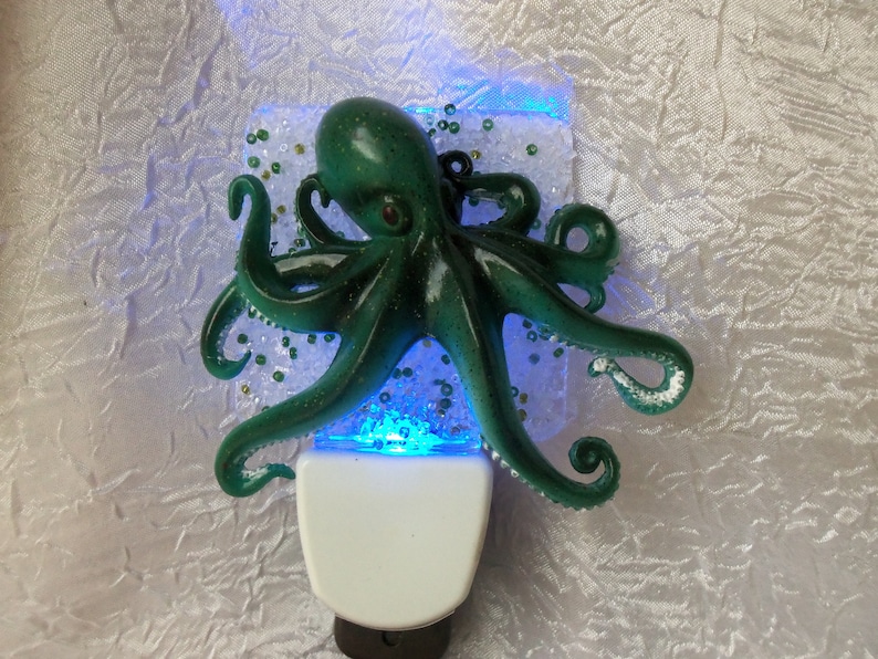 Octopus Night Light Night Light Nightlight Green Octopus Etsy