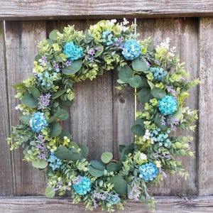 Wreath, Everyday Wreath, 20&quot; Wreath, Wall Hanging, Wreath, Year Round Wreath, Hydrangeas, Eucalyptus, Lavender