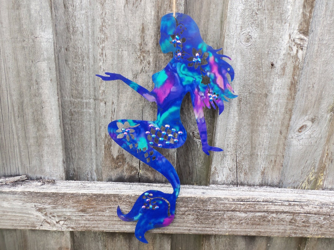Mermaid, Metal Mermaid Wall Decor, Mermaid Metal, Swimming Mermaid ...