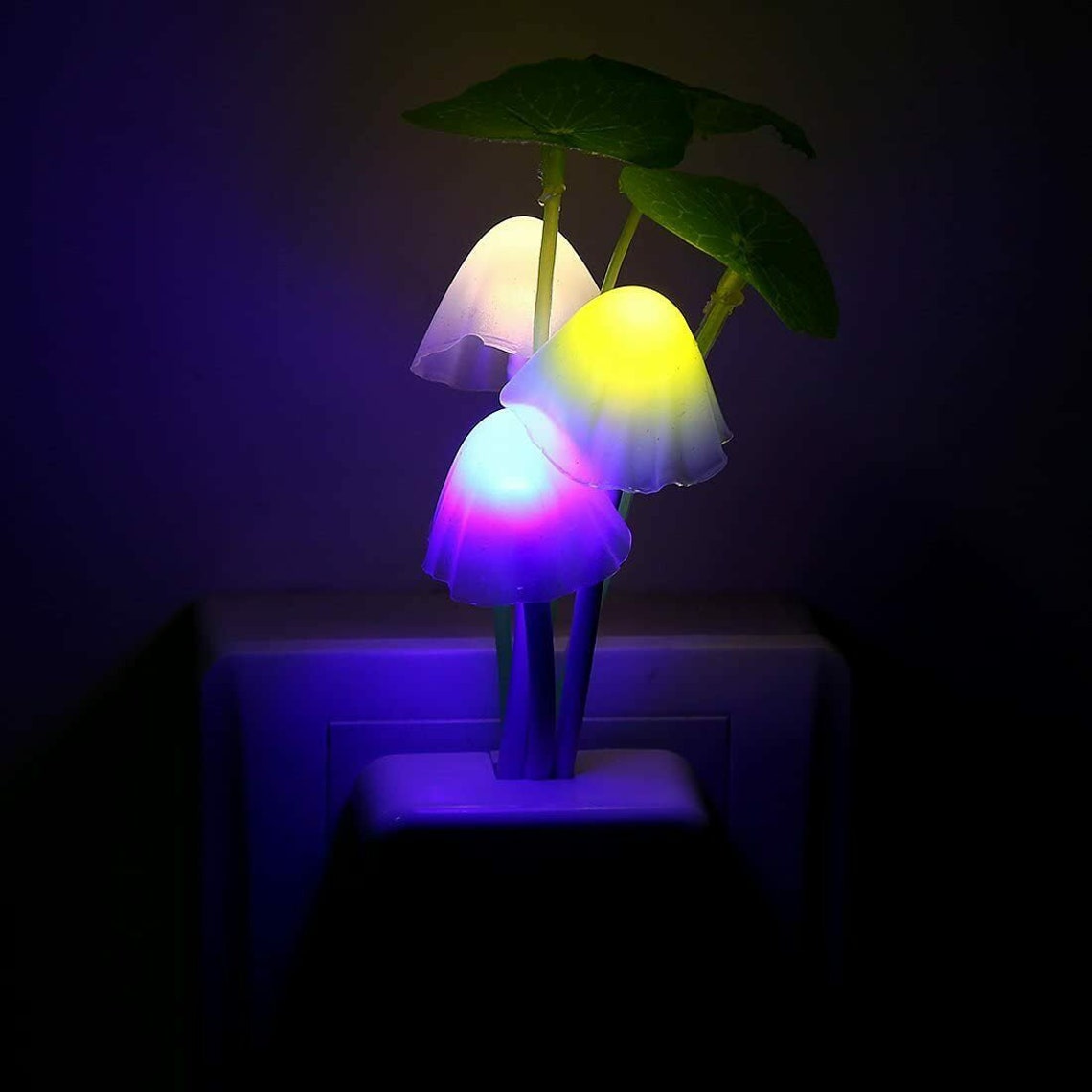 Mushroom Night Light Colorful LED Automatic Nightlight Etsy