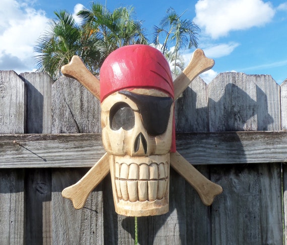 Huge Carved Jolly Roger, Pirate Skull and Crossbones Wood Wall Hanging,  Carved Pirate Skull, Pirate Skull, Pirate, Tiki Bar Decor, Man Cave 